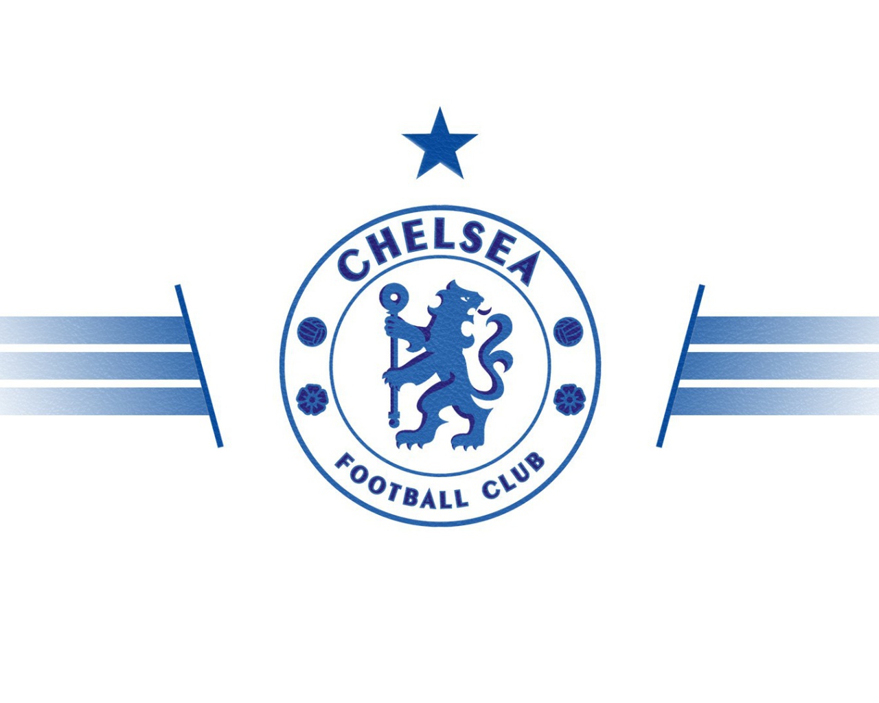 Футбольный клуб Челси, логотип  голубой на белом