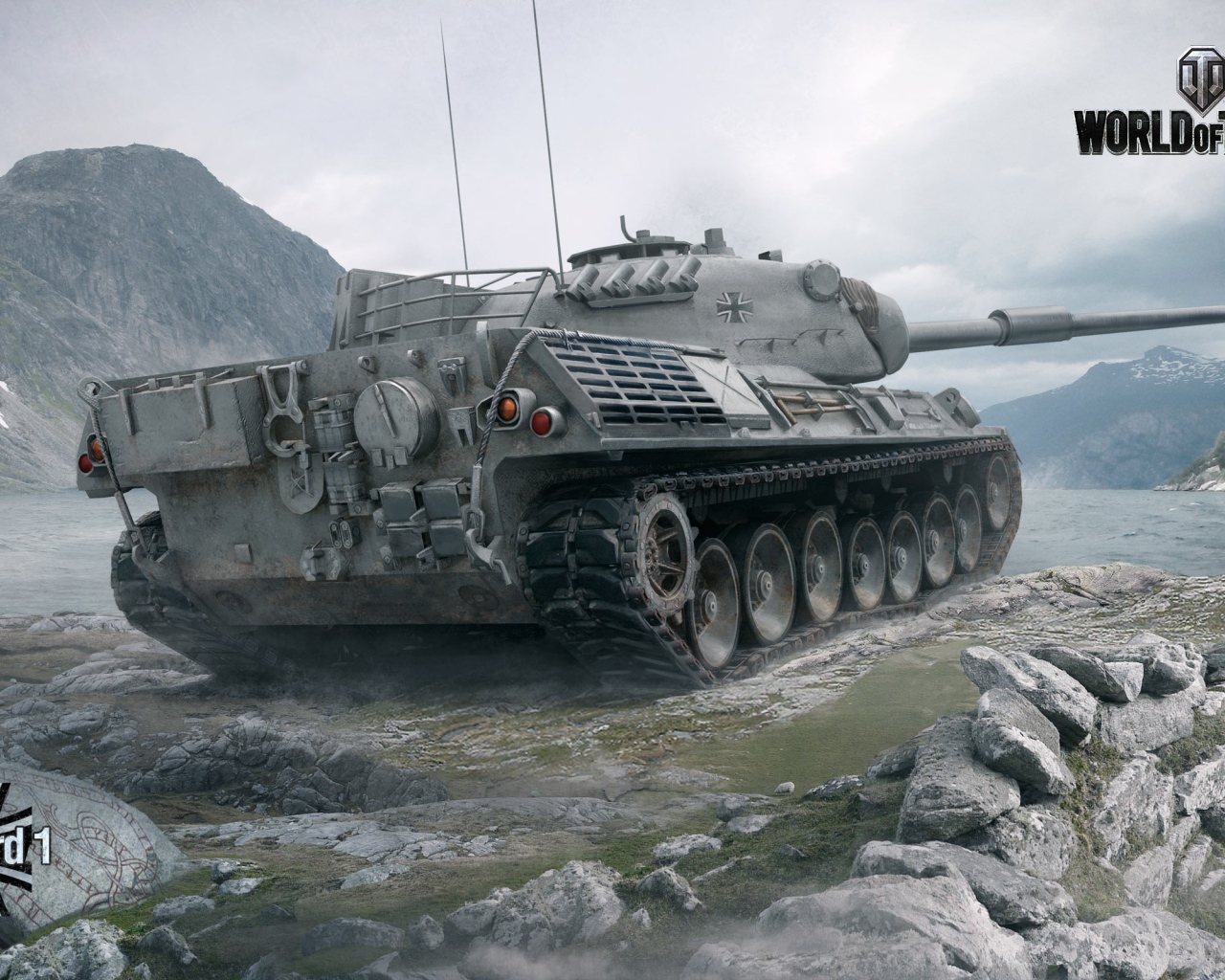 Немецкий Леопард 1 в реке, игра World of Tanks
