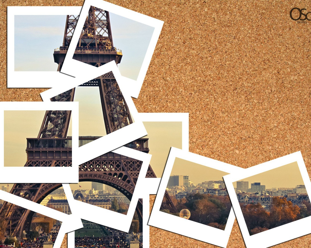 Image of the Eiffel Tower on multiple photos