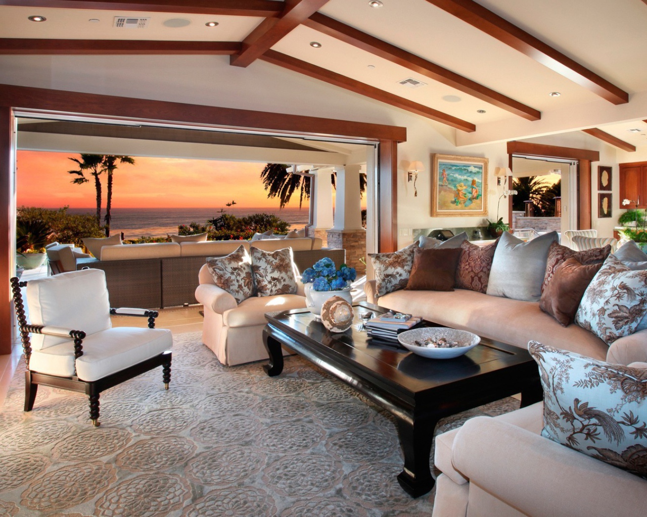 Гостиная в доме на тропическом острове