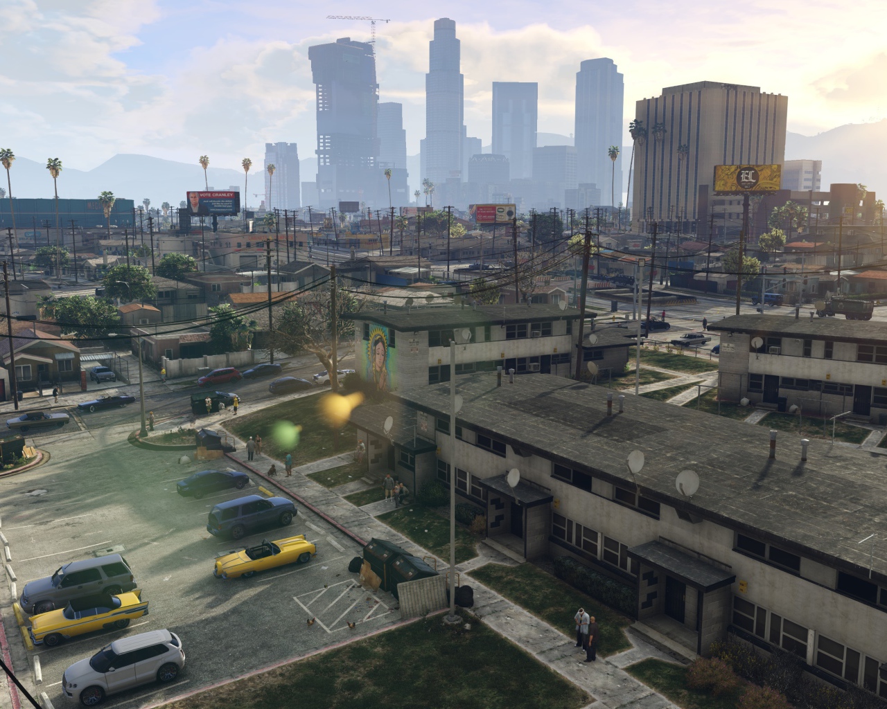 Parking in the suburbs, the game Grand Theft Auto V