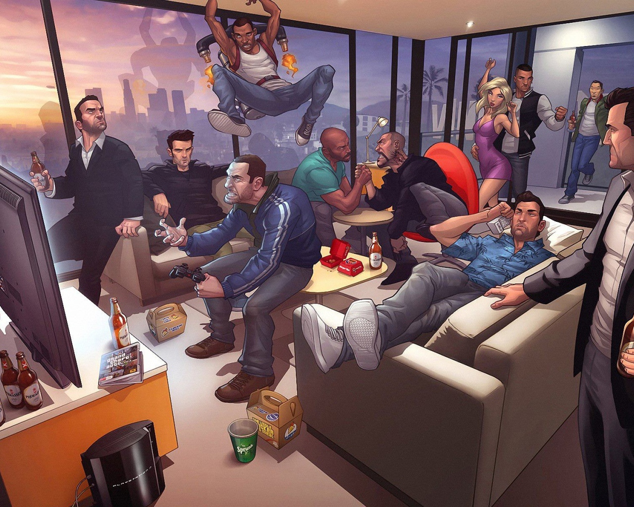 Party heroes of the game Grand Theft Auto V
