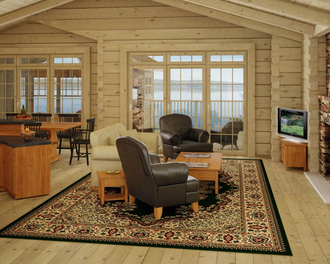 Комната в деревянном доме