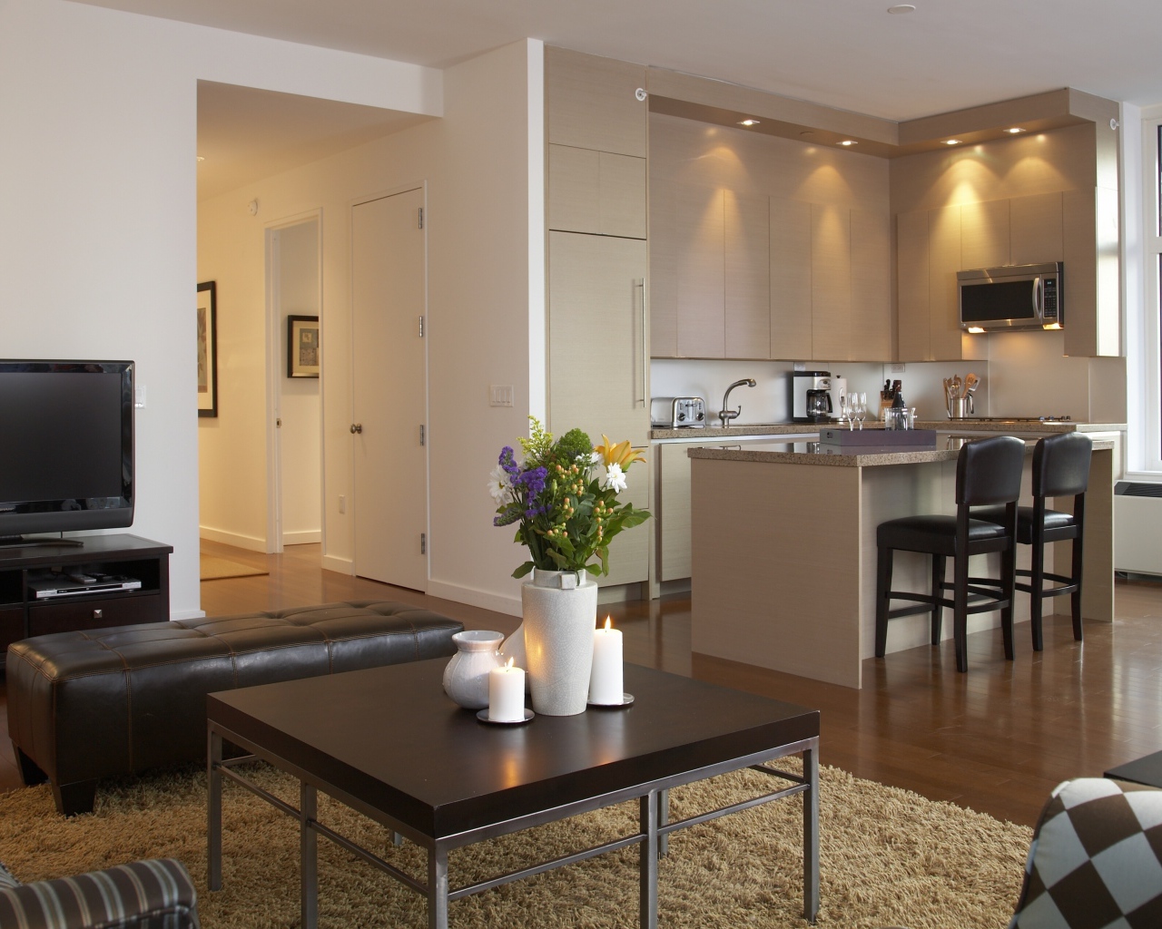 Стиль комнаты с кухней