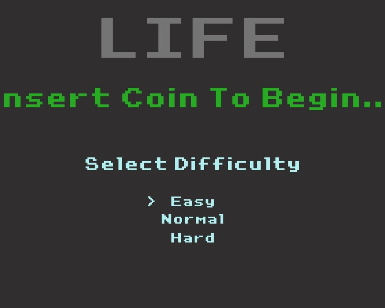 Выбор сложности прохождения жизни