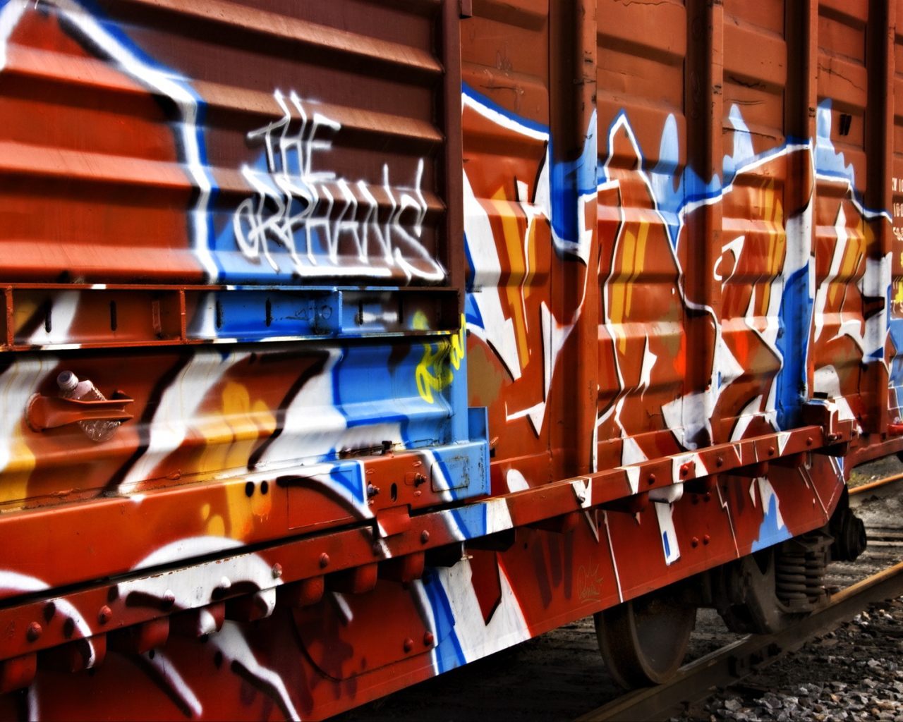 Рисунок на товарном вагоне