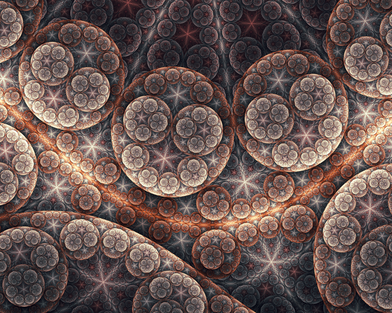 Абстрактные круги, фрактальный рисунок