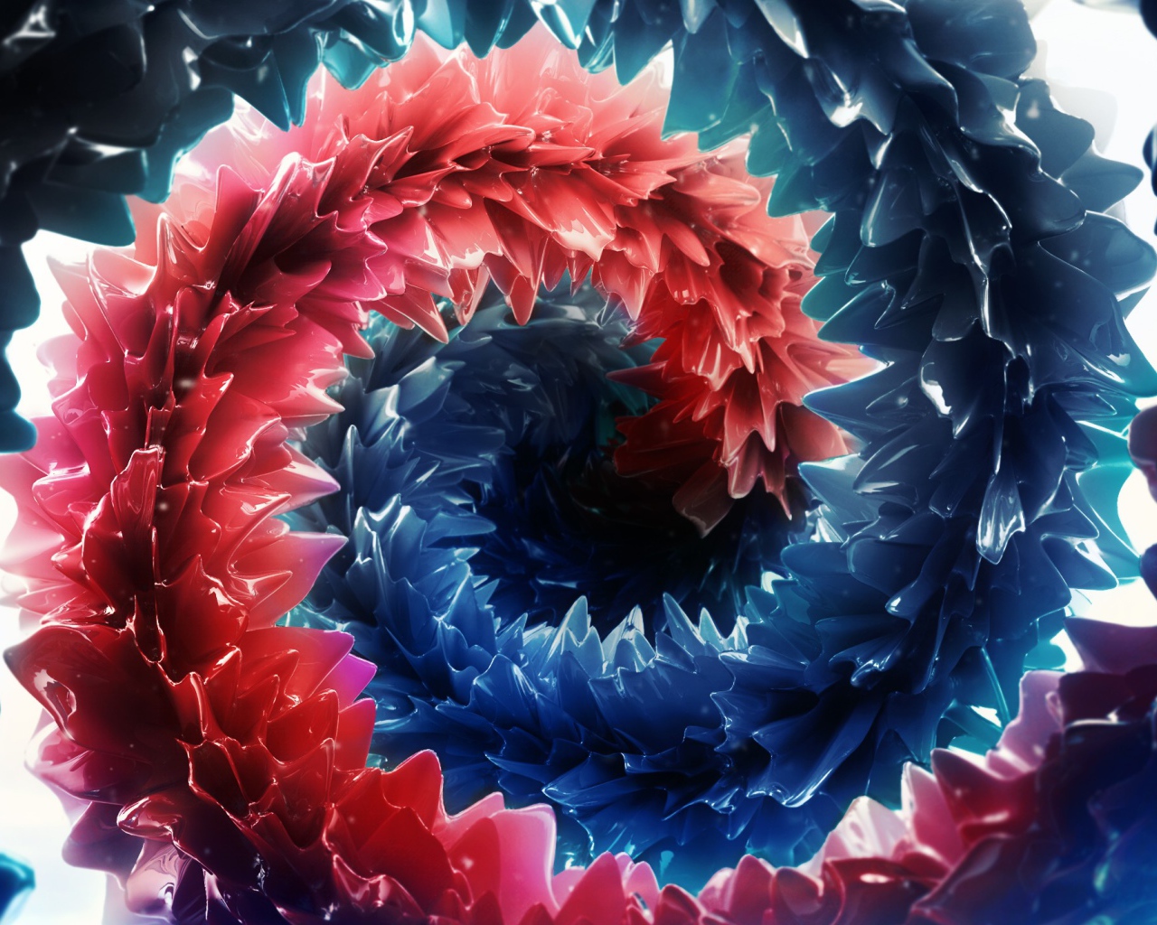 Абстрактная красно-синяя спираль 3 д  графика 