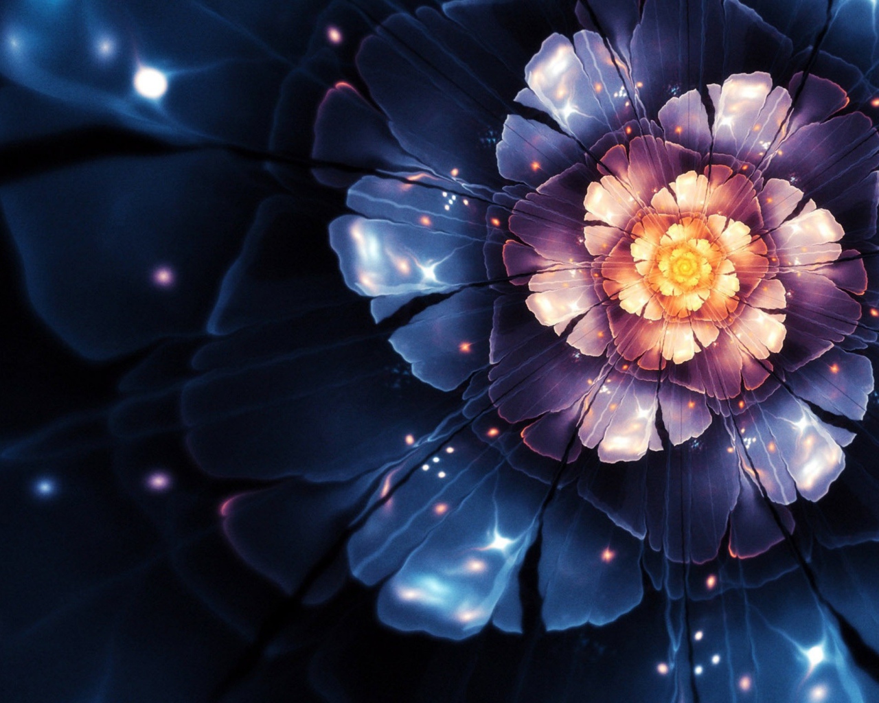 Красивый абстрактный цветок 3 д графика 