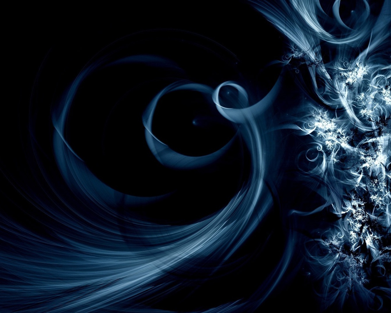 Красивый абстрактный рисунок на черном фоне 