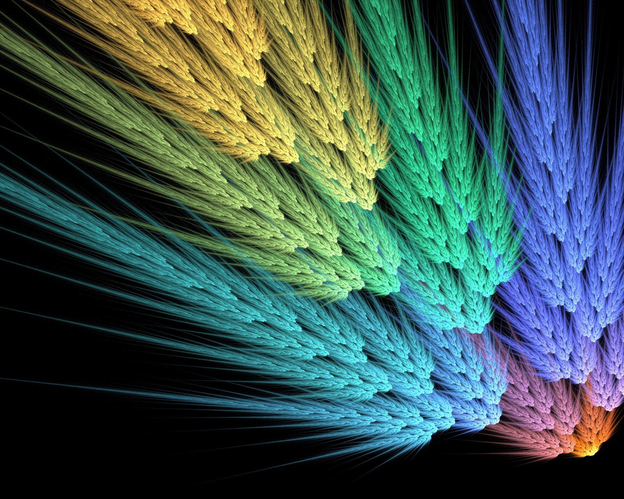 Разноцветные фрактальные колоски 3д графика 