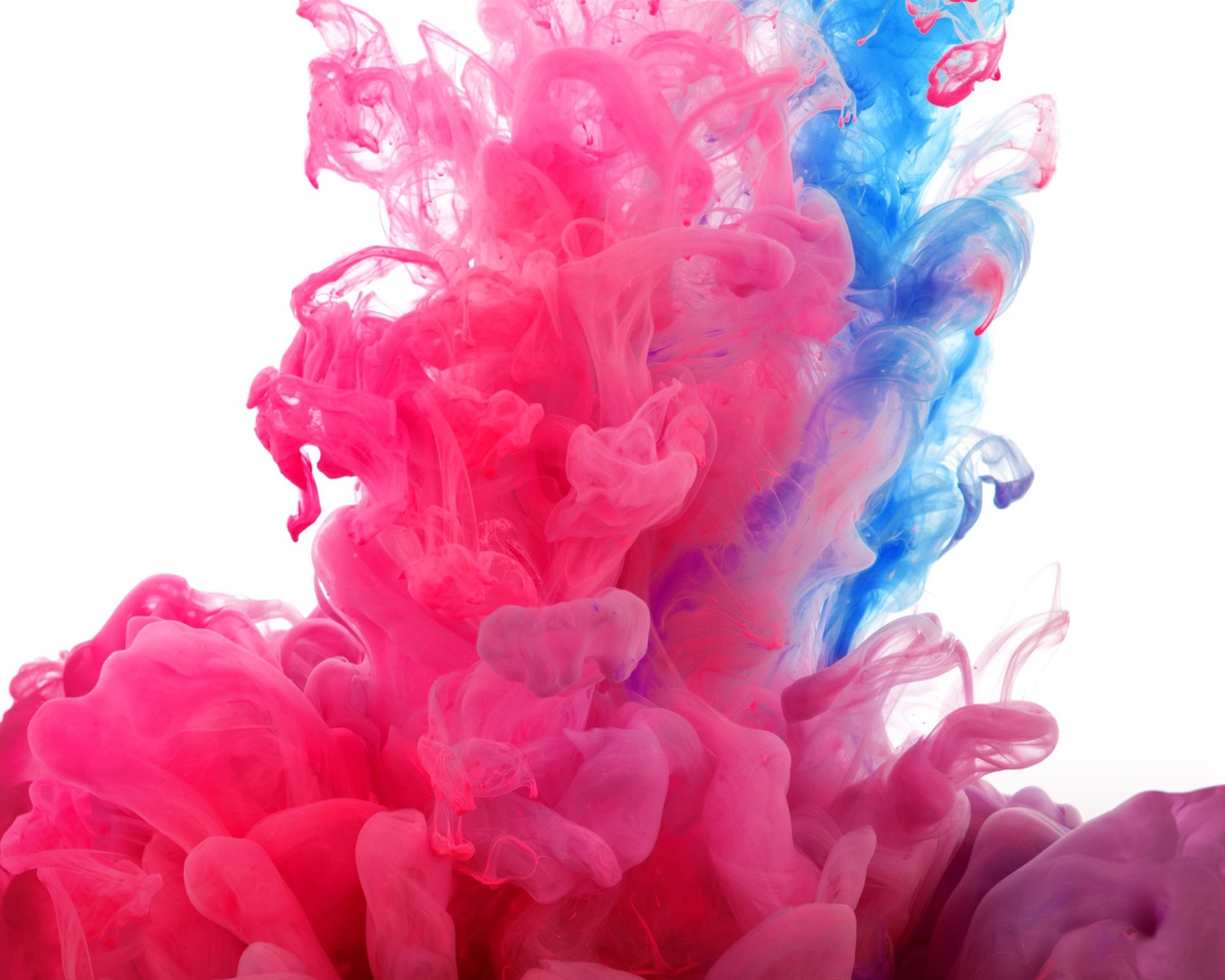 Разноцветный дым на белом фоне 