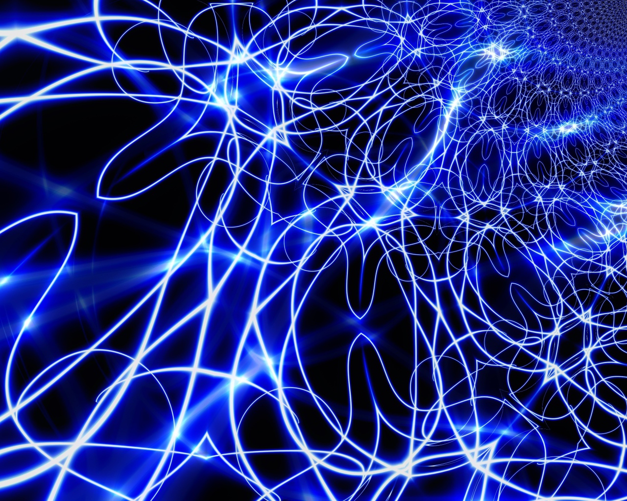 Светящиеся неоновые волны, абстракция 