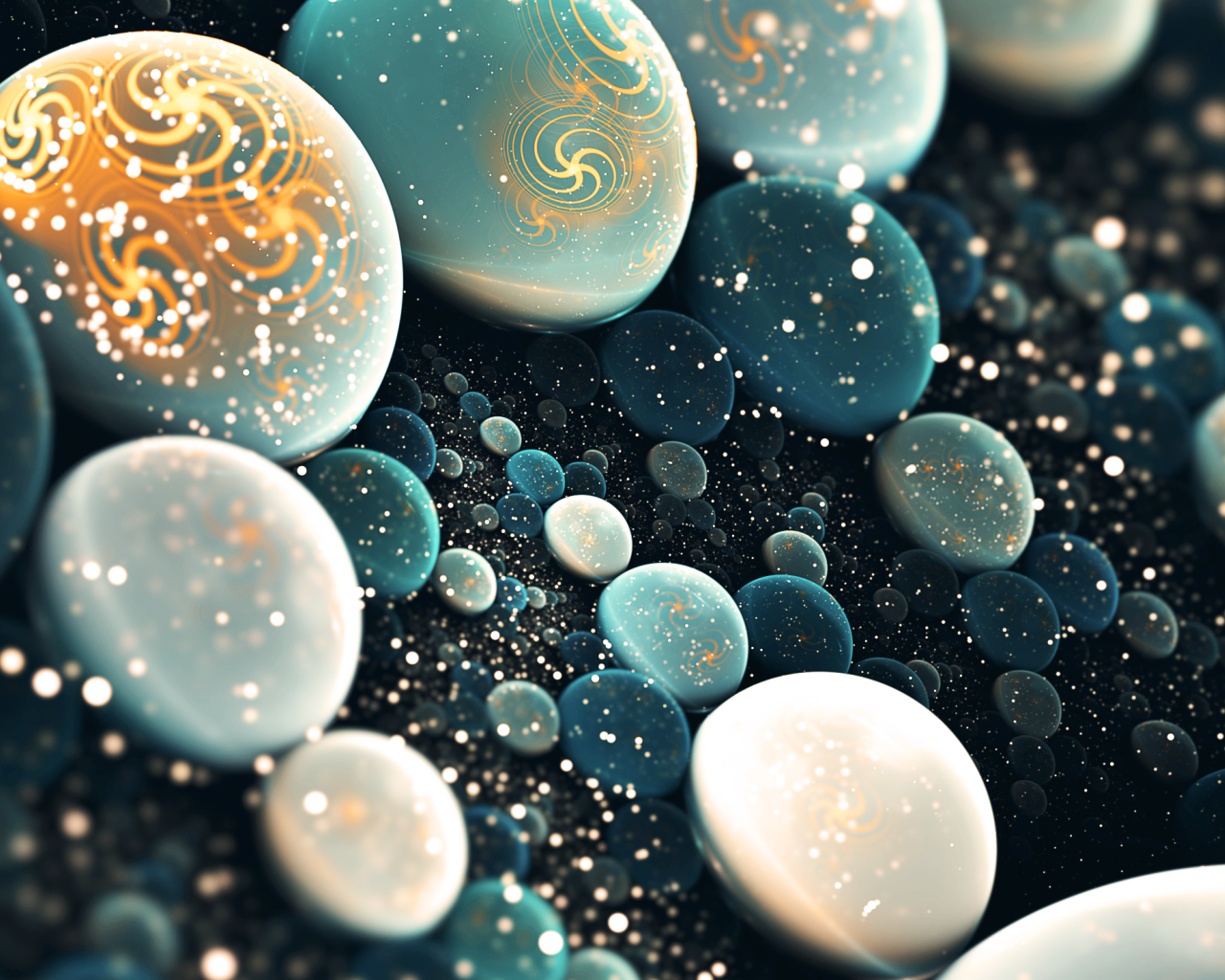 Разноцветные шары 3д графика 