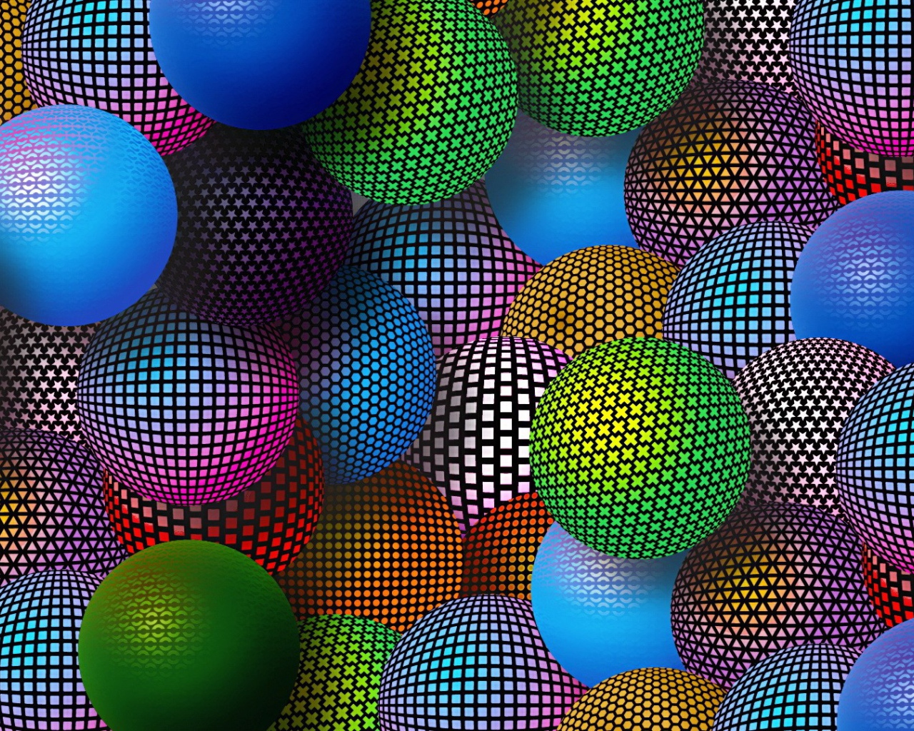 Разноцветные шарики 3D графика 