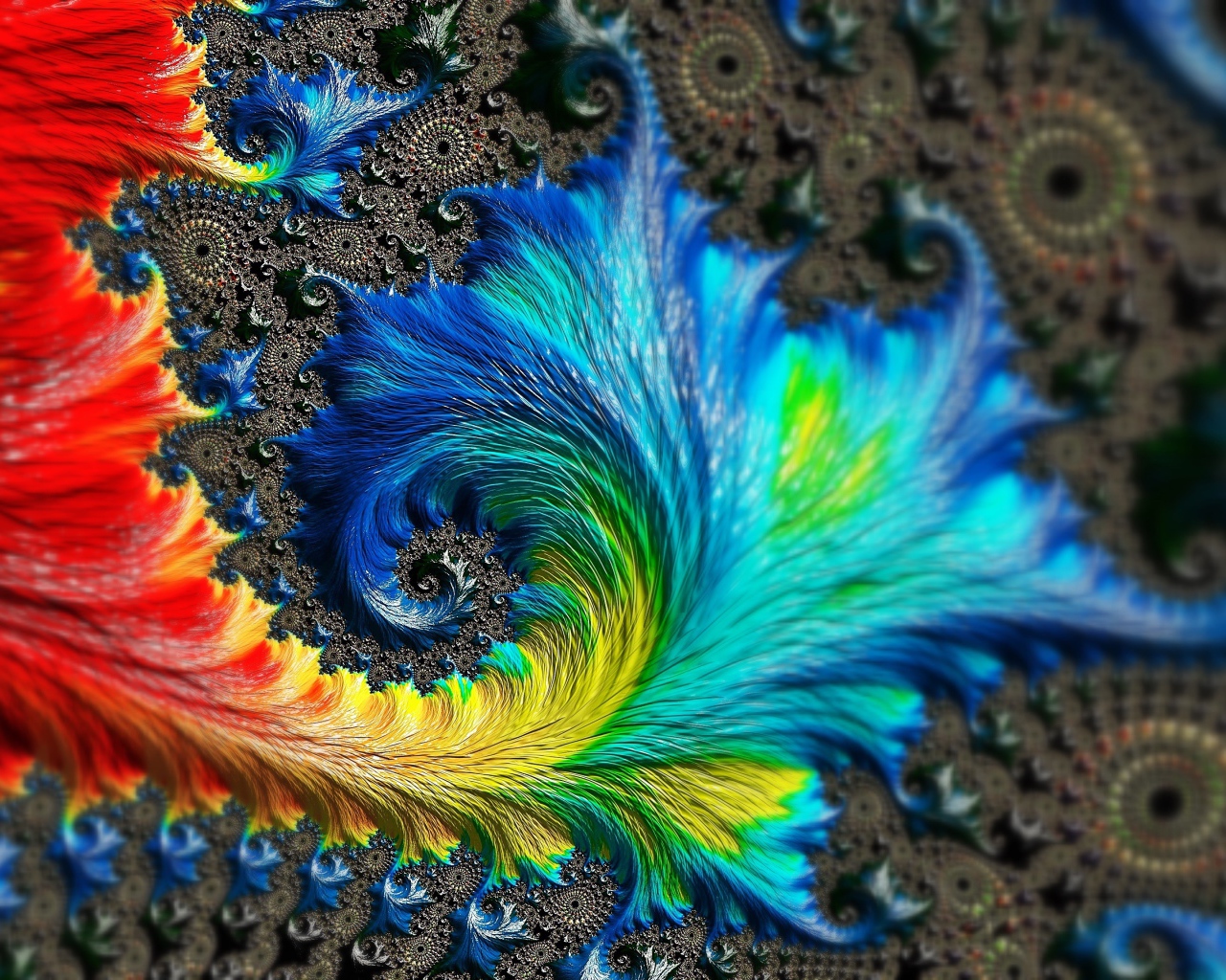 Разноцветный красочный абстрактный рисунок 