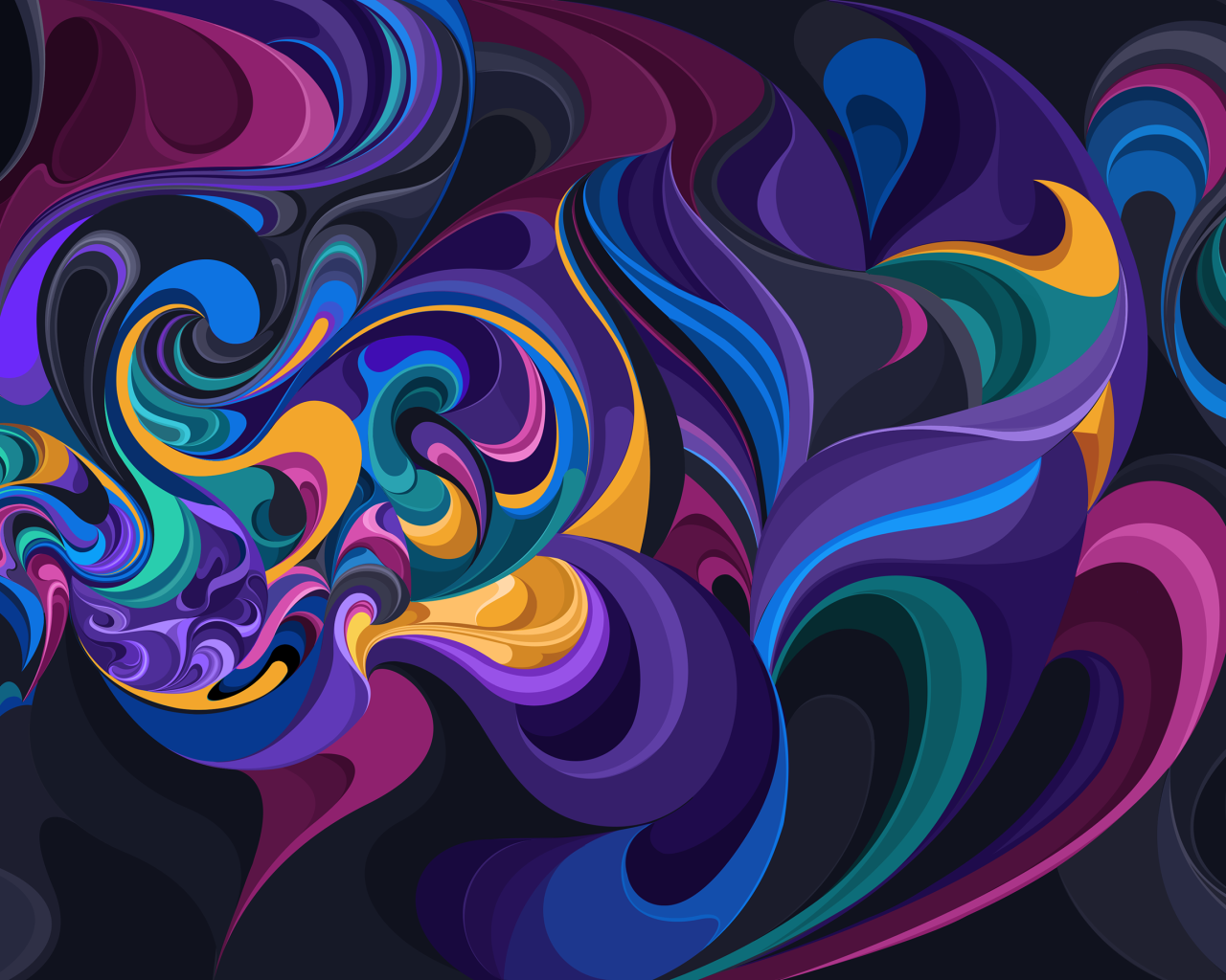 Разноцветный узорный абстрактный рисунок