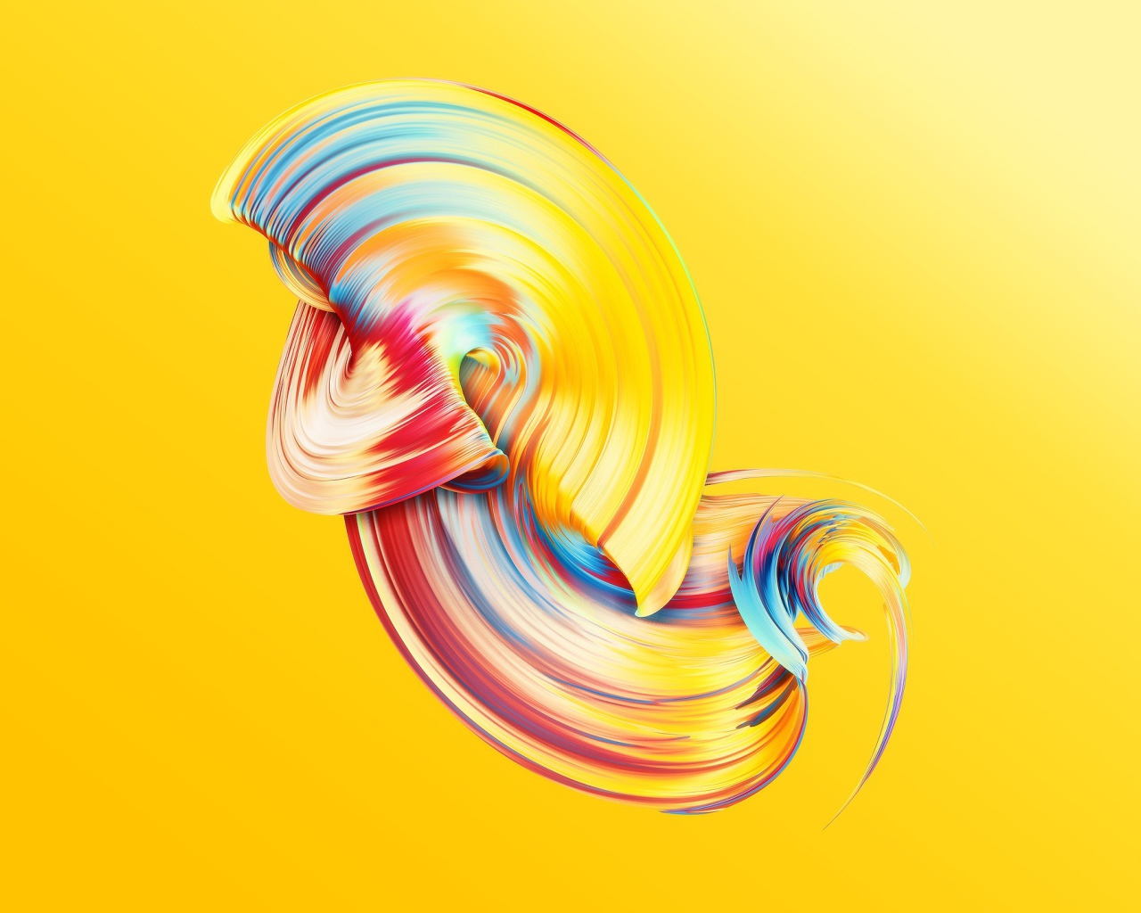 Радужный узор на желтом фоне 