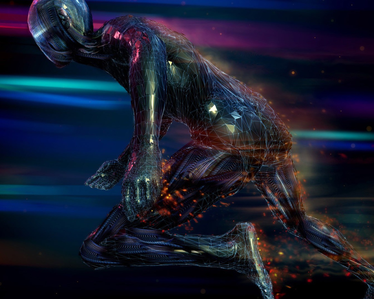 Бегущий человек 3D графика 