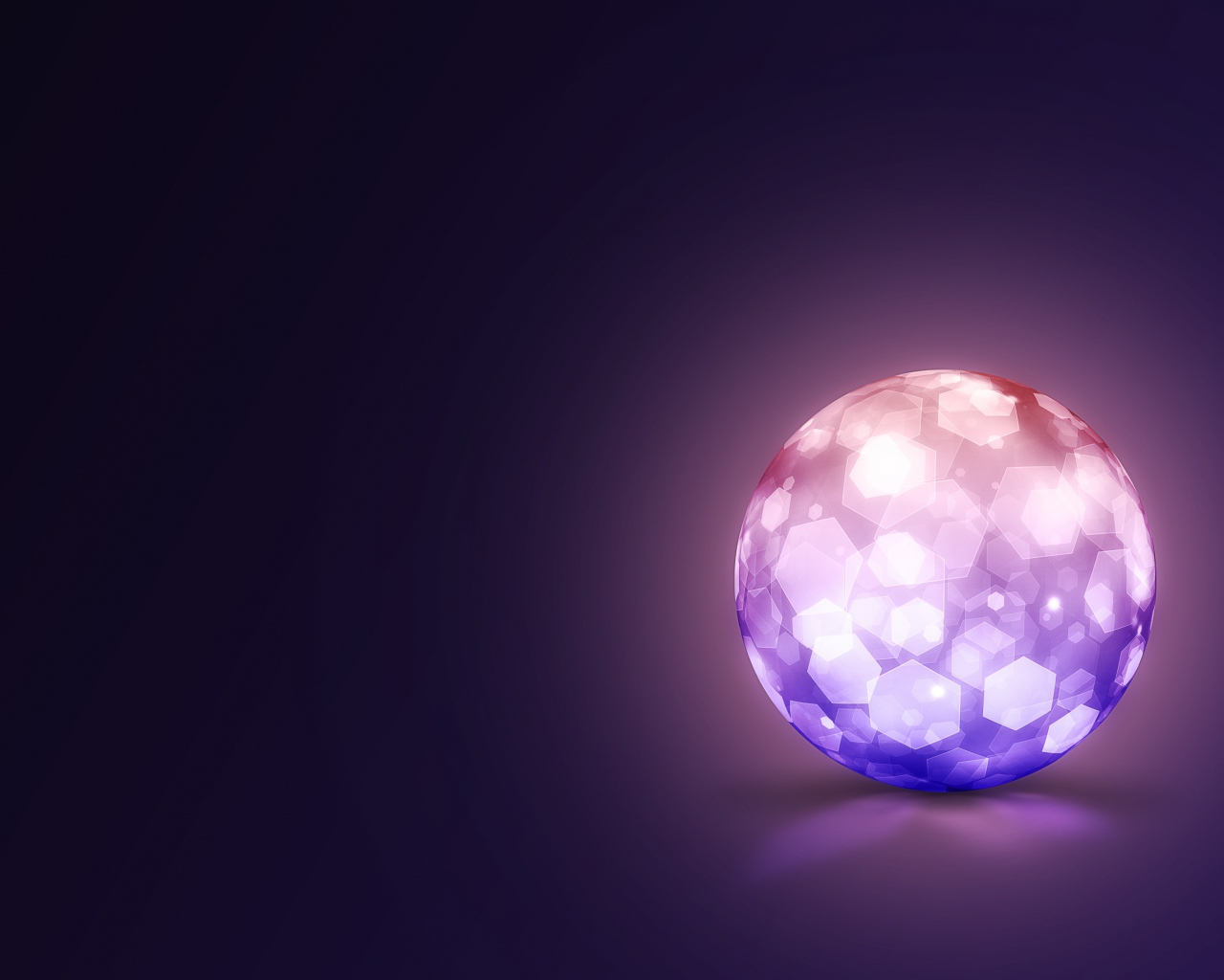 Сияющий шар на фиолетовом фоне 3д графика