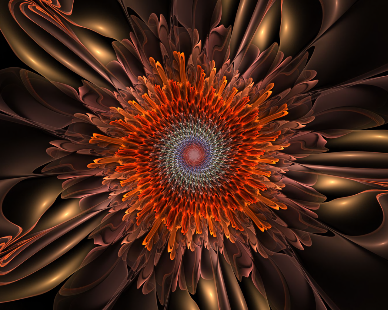 Спиральный цветок 3д рисунок 