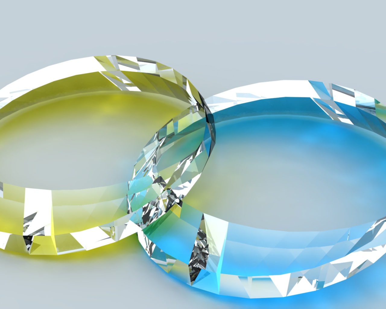 Два прозрачных драгоценных камня 3д графика 