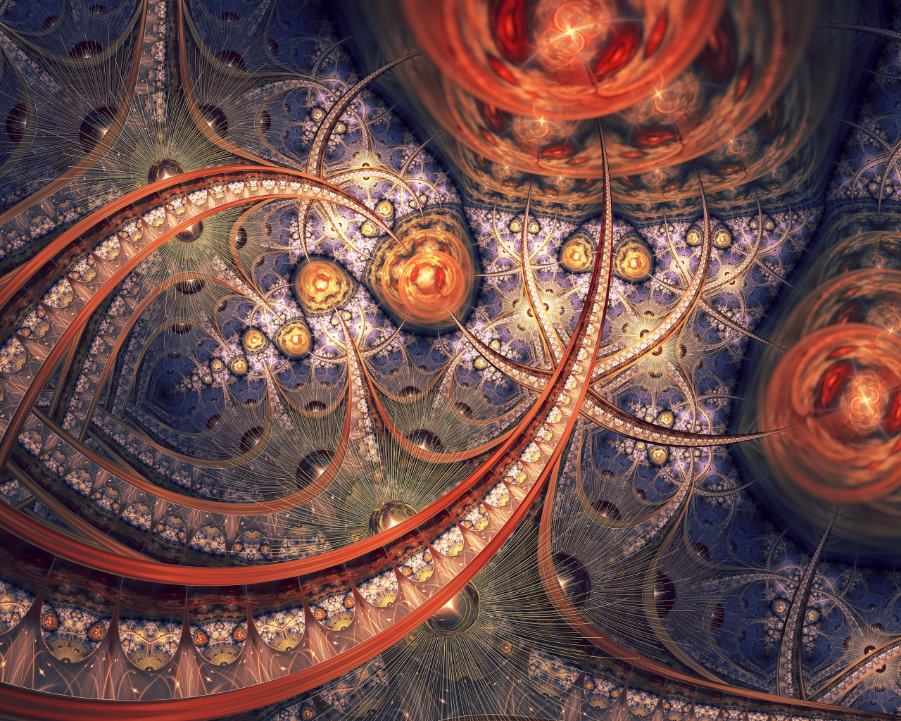 Необычный фрактальный рисунок 3д  графика 