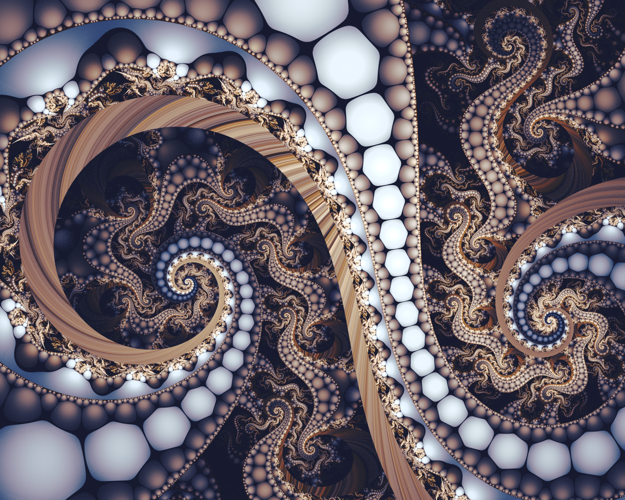 Необычный фрактальный спиральный рисунок