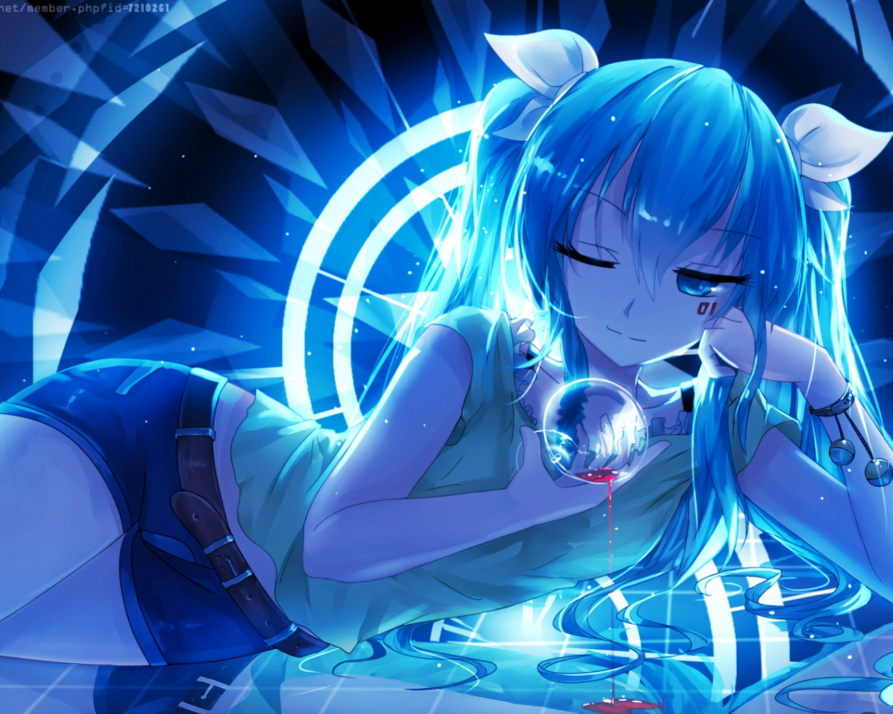 Девушка  Мику Хацунэ аниме Вокалоид 