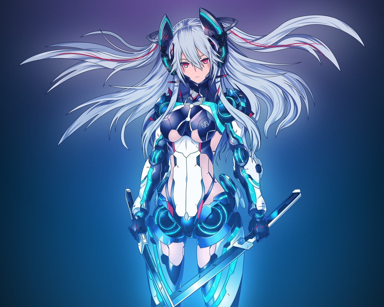 Девушка с мечами аниме 