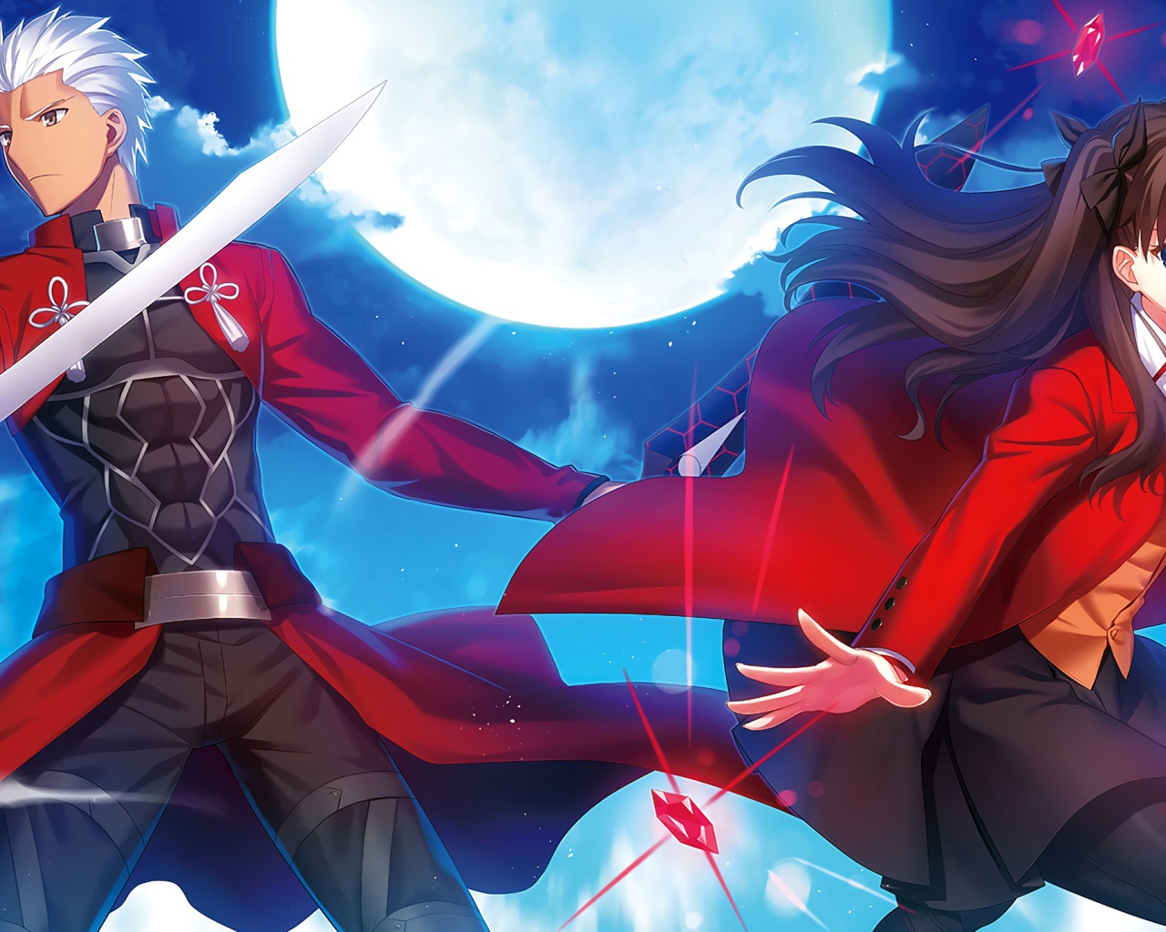 Рин Тосака и Арчер аниме Судьба - ночь схватки  