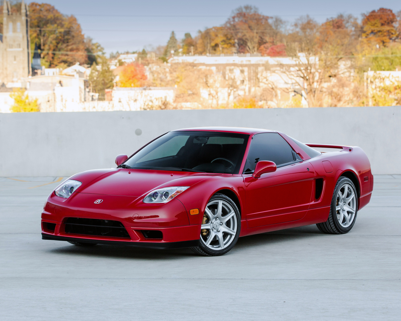 Спортивный красный автомобиль Acura NSX 