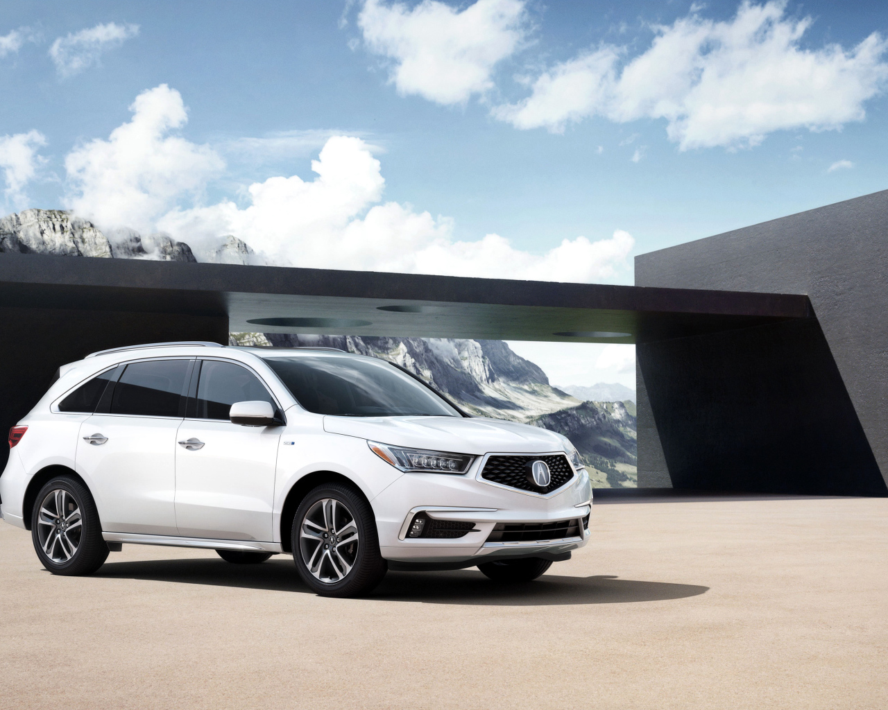 Белый автомобиль Acura MDX, 2017 