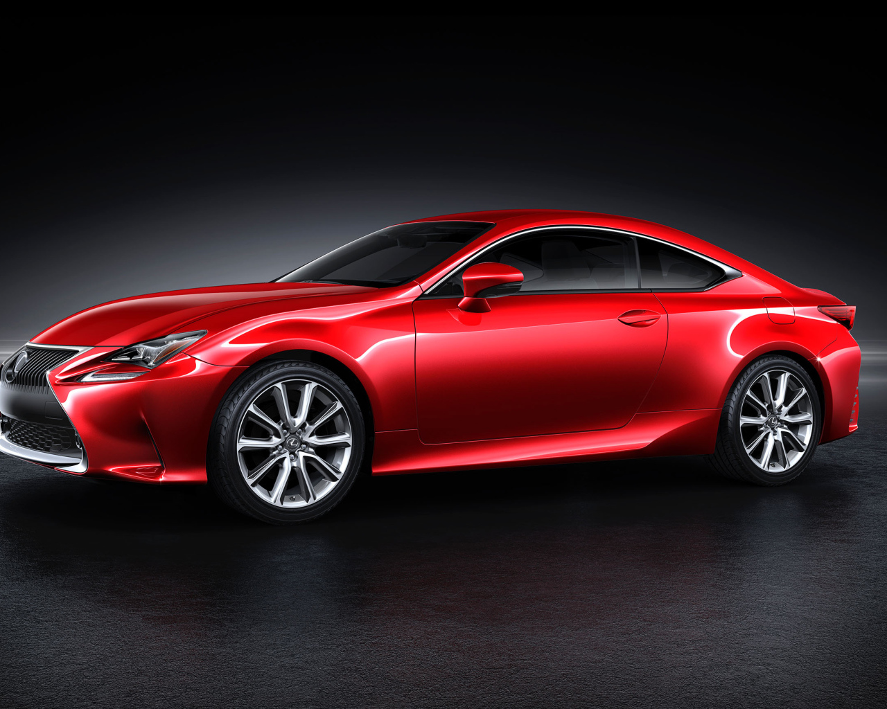 Красный автомобиль Lexus Unveils на сером фоне