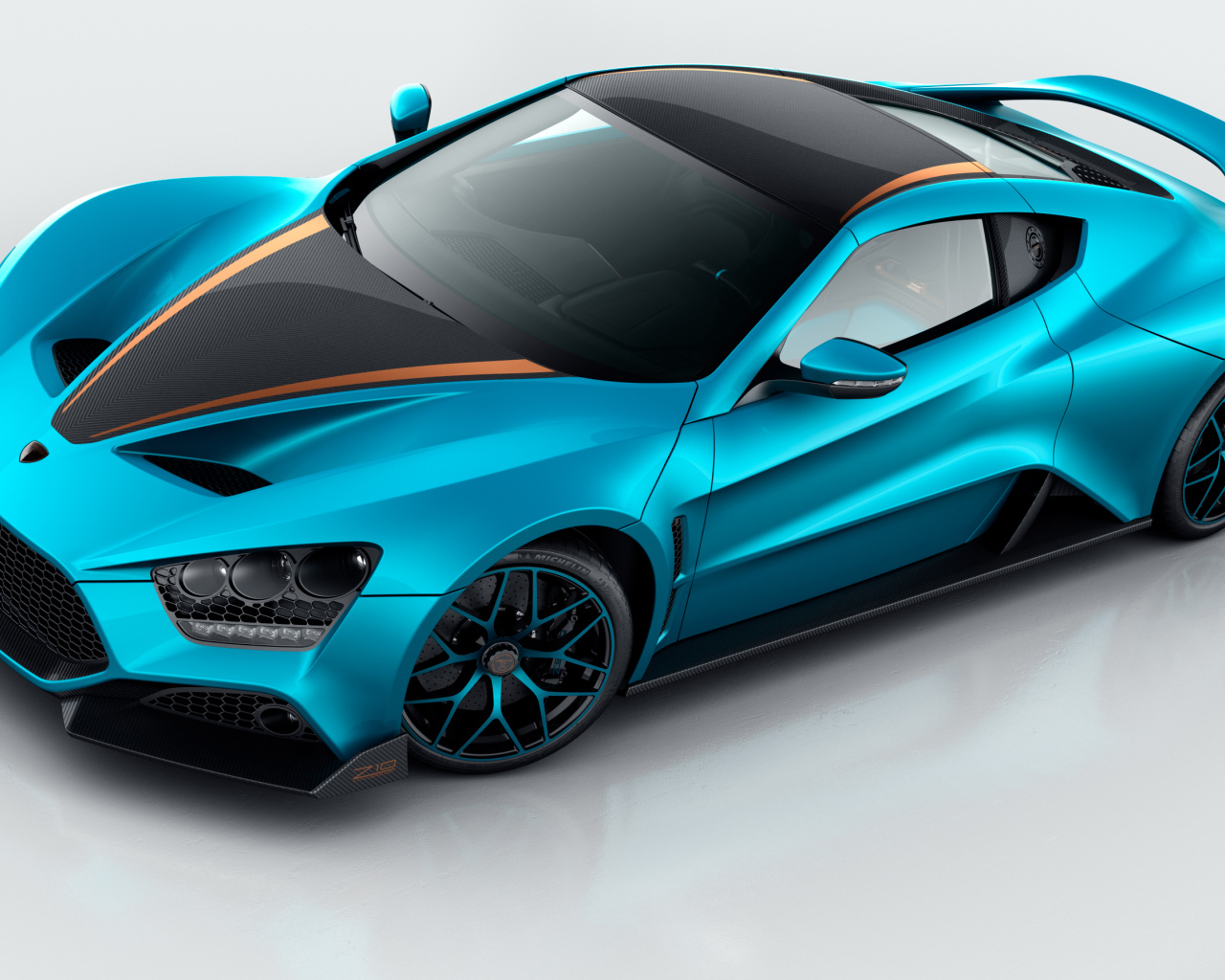 Суперкар синего цвета Zenvo ST1, 2017 