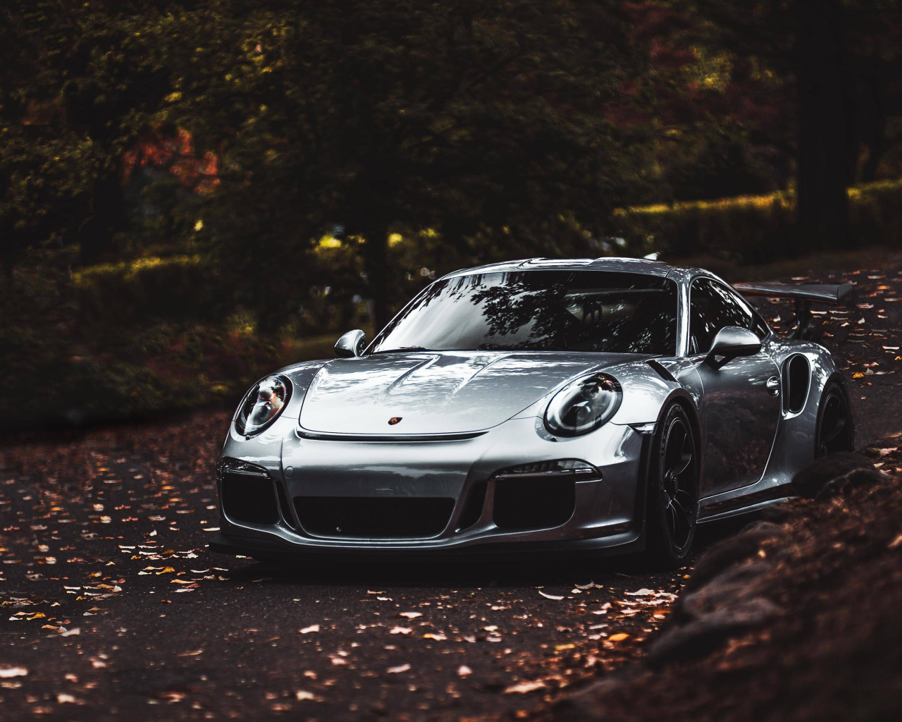 Серебристый автомобиль Porsche 911 Carrera S 