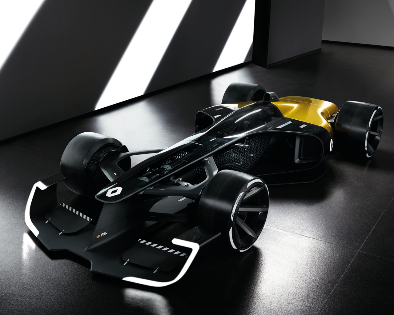 Черный гоночный автомобиль Renault RS 2027 Vision Concept