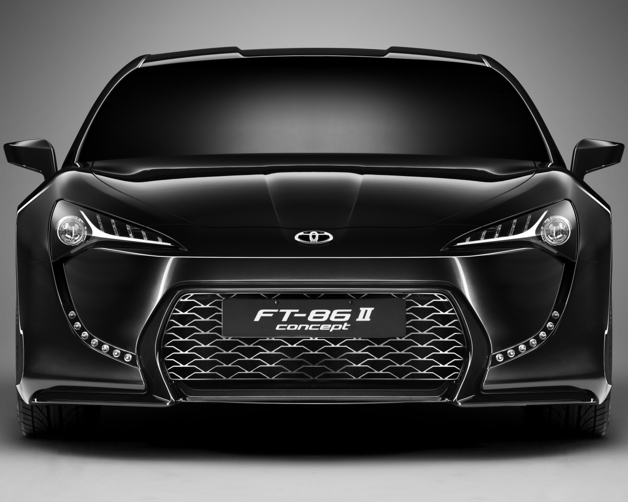 Черный автомобиль Toyota FT-86 II Concept вид спереди