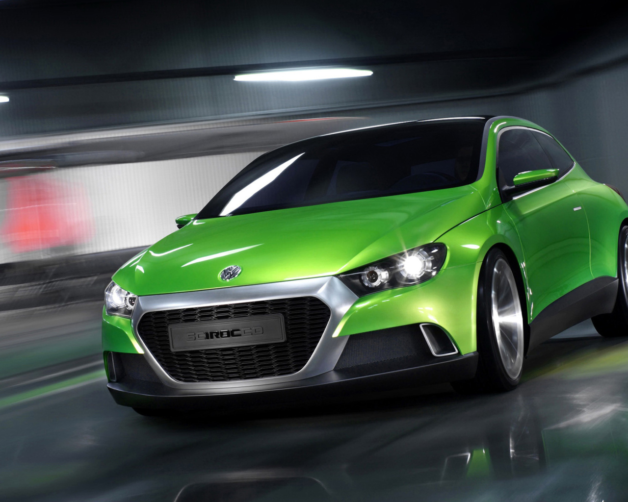 Зеленый автомобиль Volkswagen Iroc Sports Car Concept, 2018