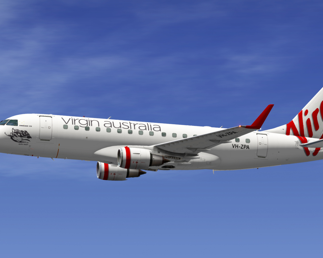 Embraer 170 австралийской авиакомпании Virgin Australia в небе