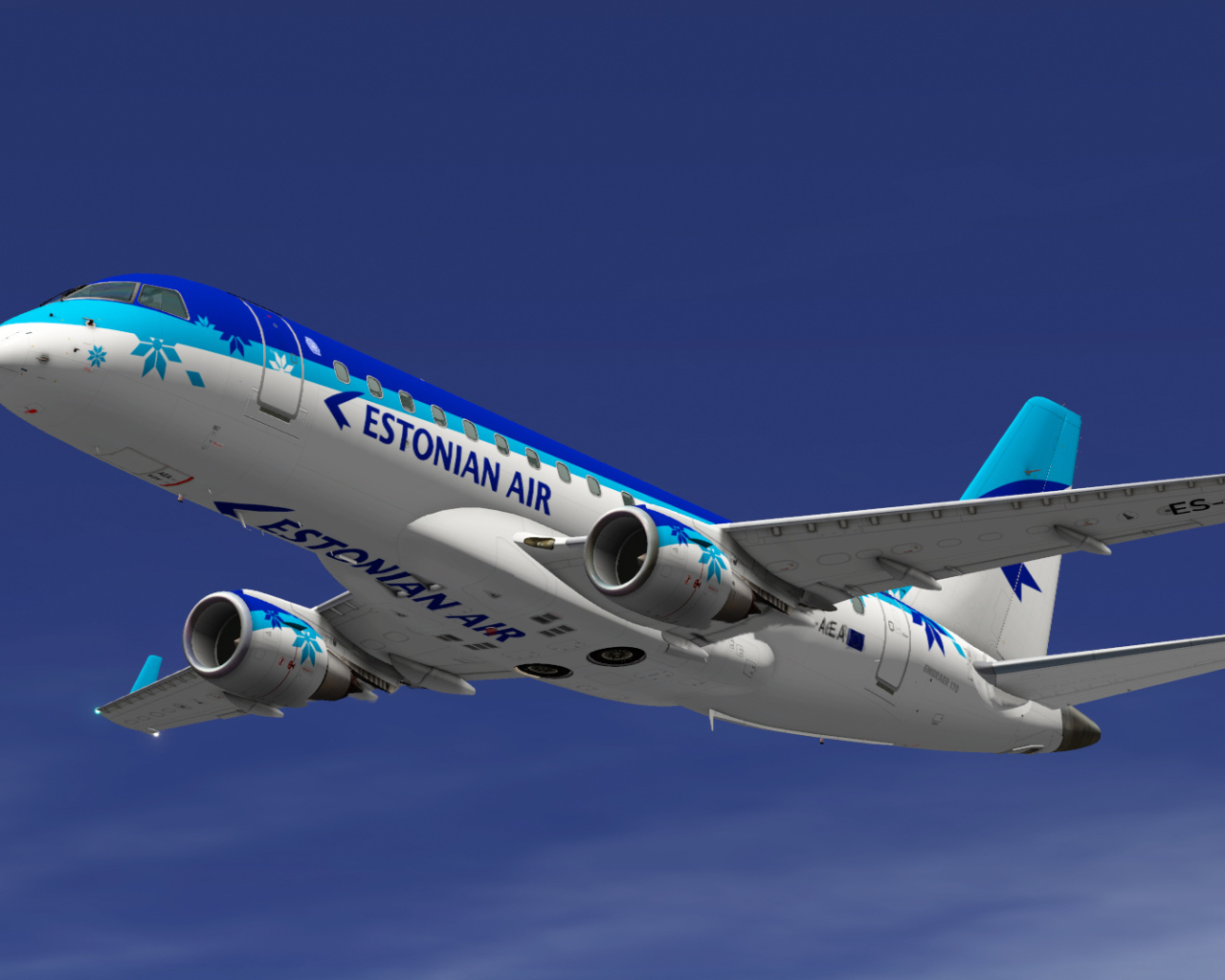 Полет Embraer 170 эстонской авиакомпании Estonian Air 