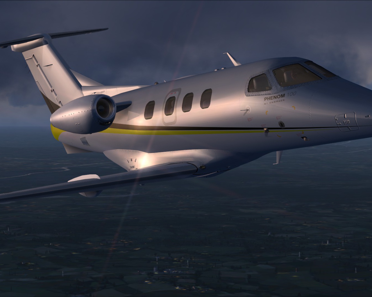 Embraer Phenom 100 в небе 