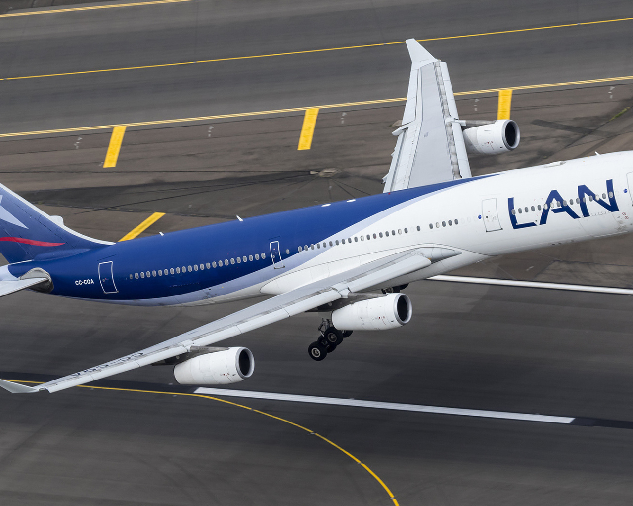 LAN Airbus airline takes off