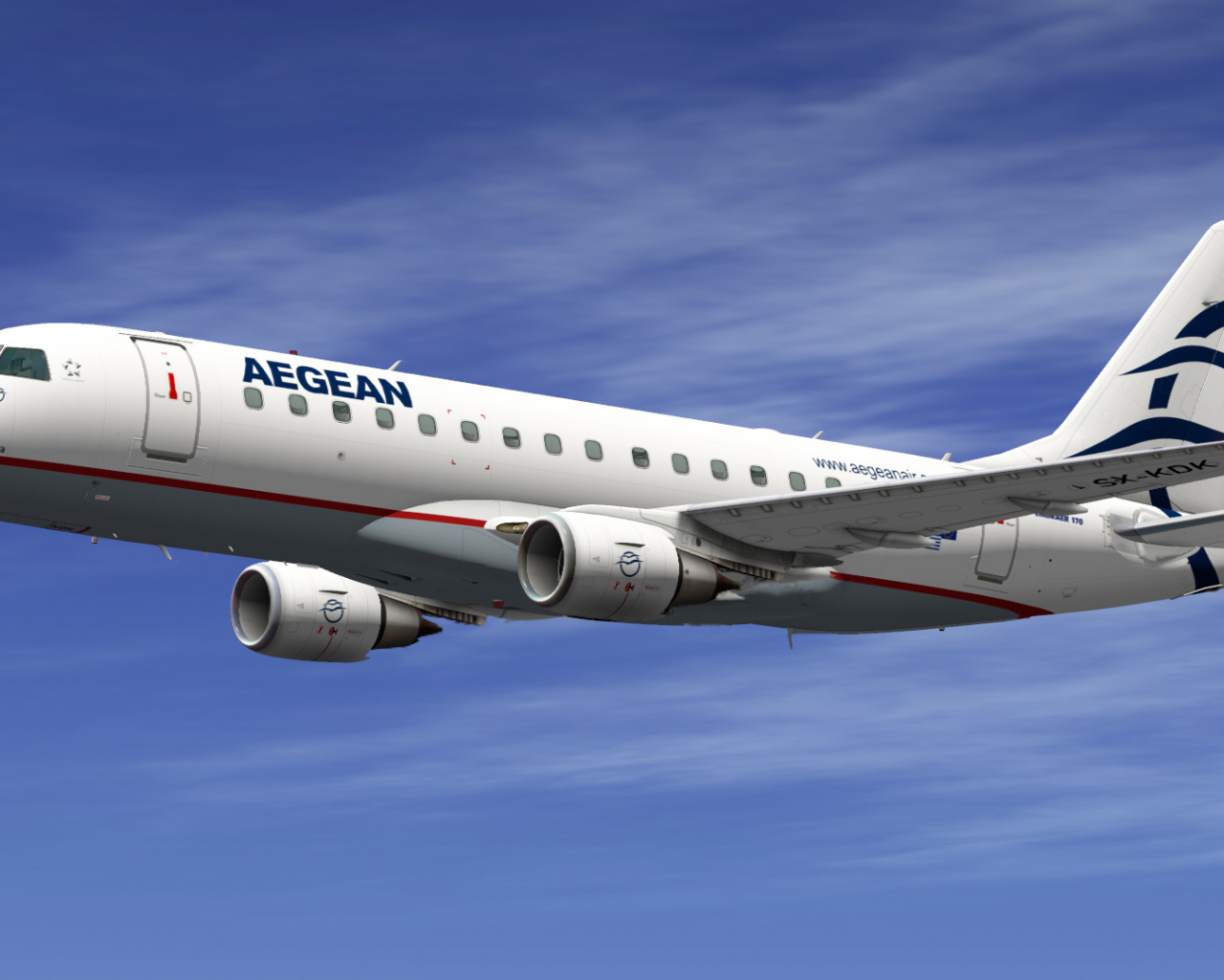 Лайнер Embraer 170 греческой авиакомпании Aegean Airlines 