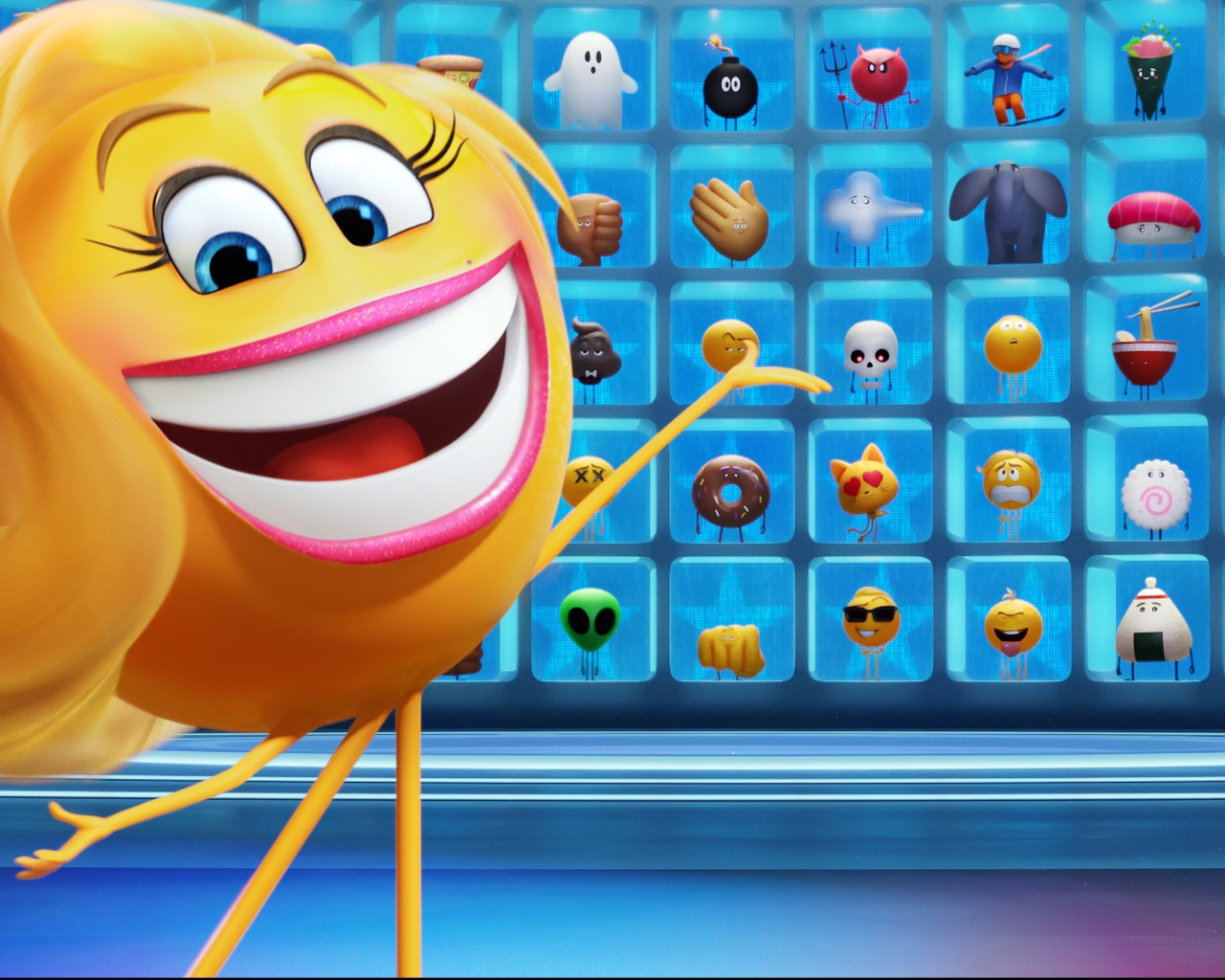 Улыбающийся смайл персонаж мультфильма Эмодзи. Вырази себя, 2017