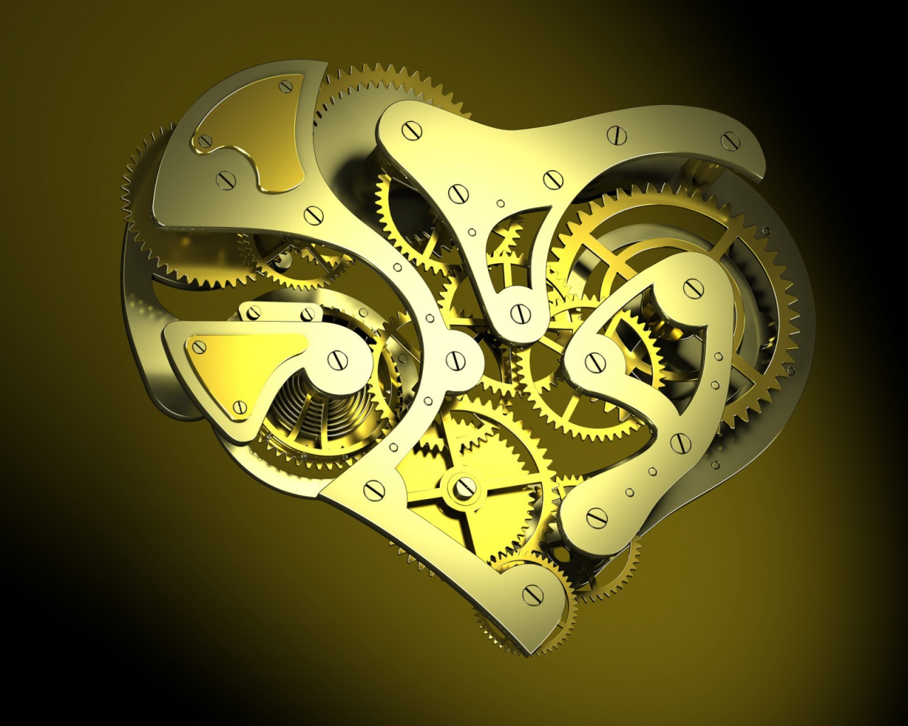 Золотое механическое сердечко 