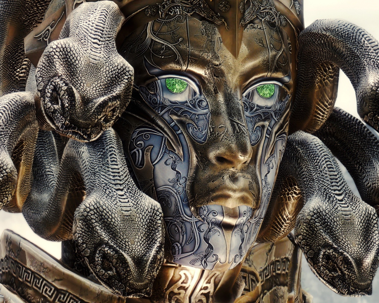 Статуя мифического существа Медузы 