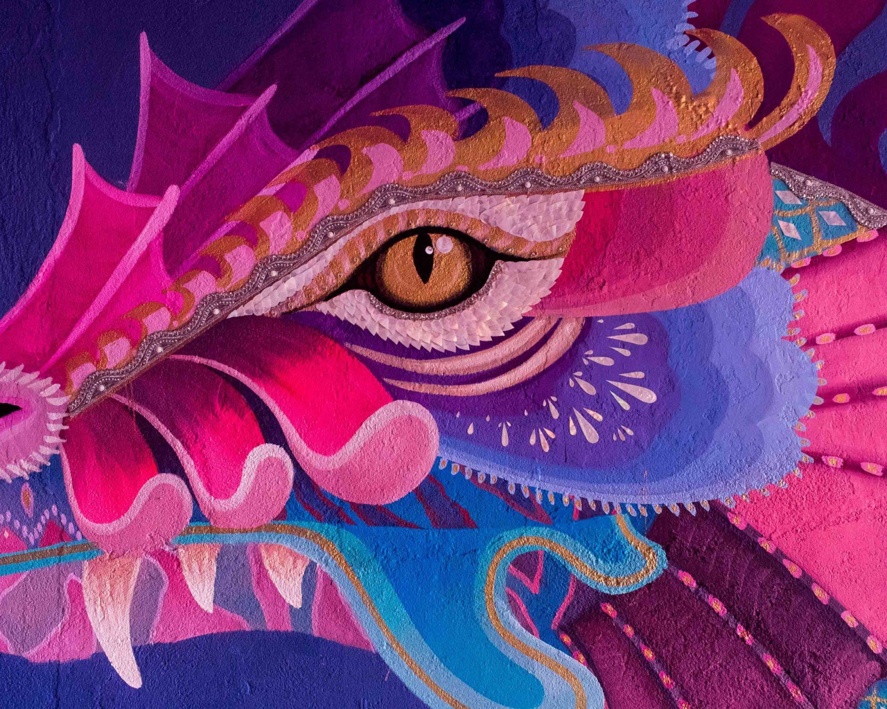 Нарисованная голова дракона