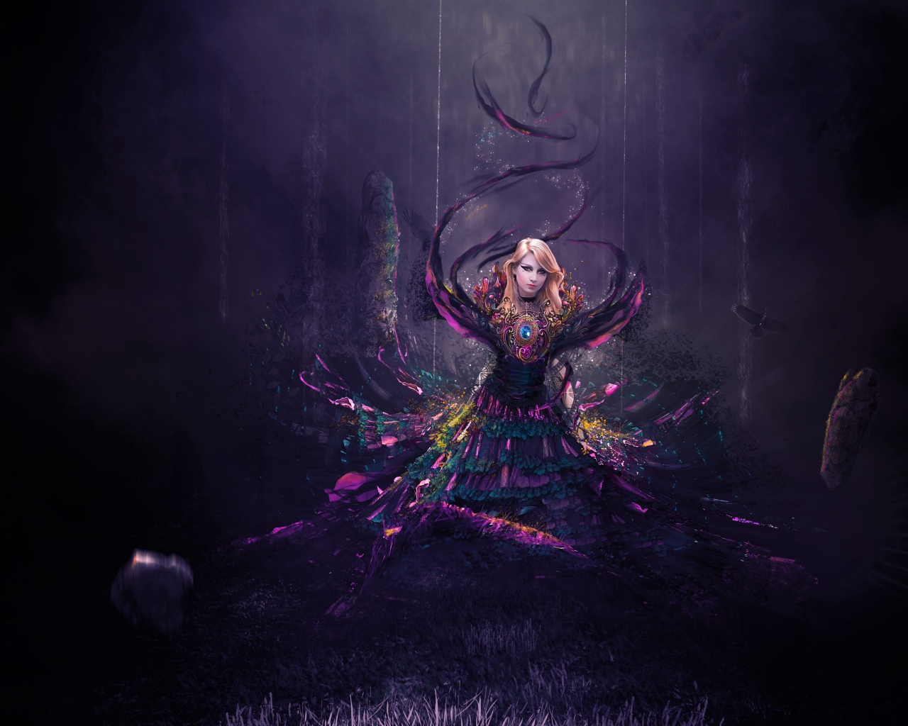 Красивая девушка фея в волшебном наряде фэнтези