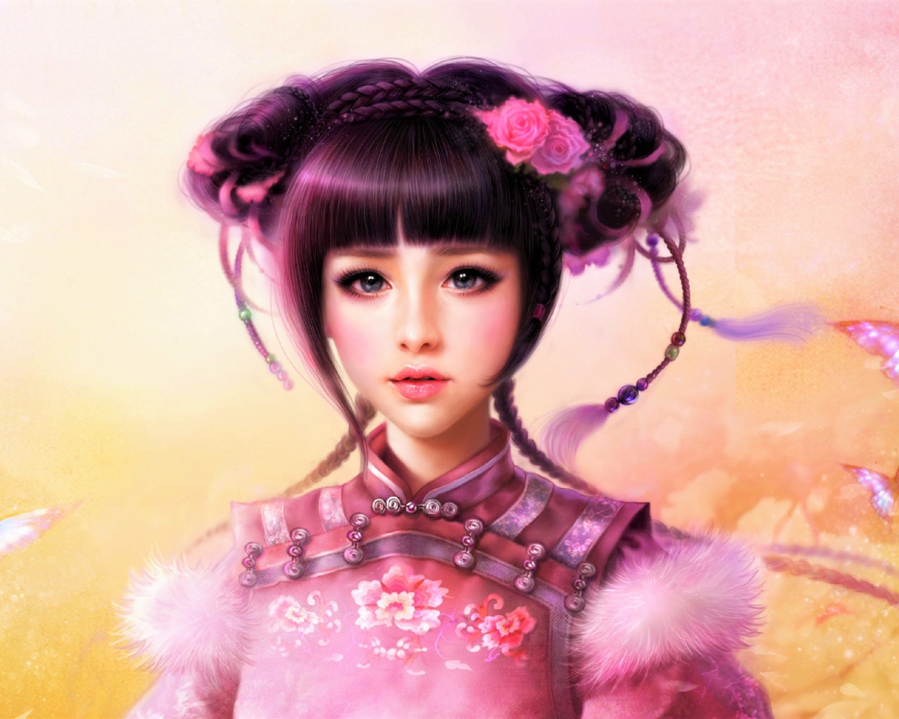 Красивая молодая девушка азиатка фэнтези